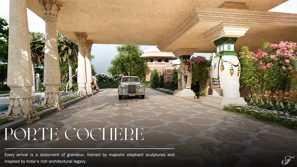 THE GRAND ENTRANCE AND PORTE COCHERE Fairmont Agra THE GRAND ENTRANCE AND PORTE COCHERE Fairmont Agra