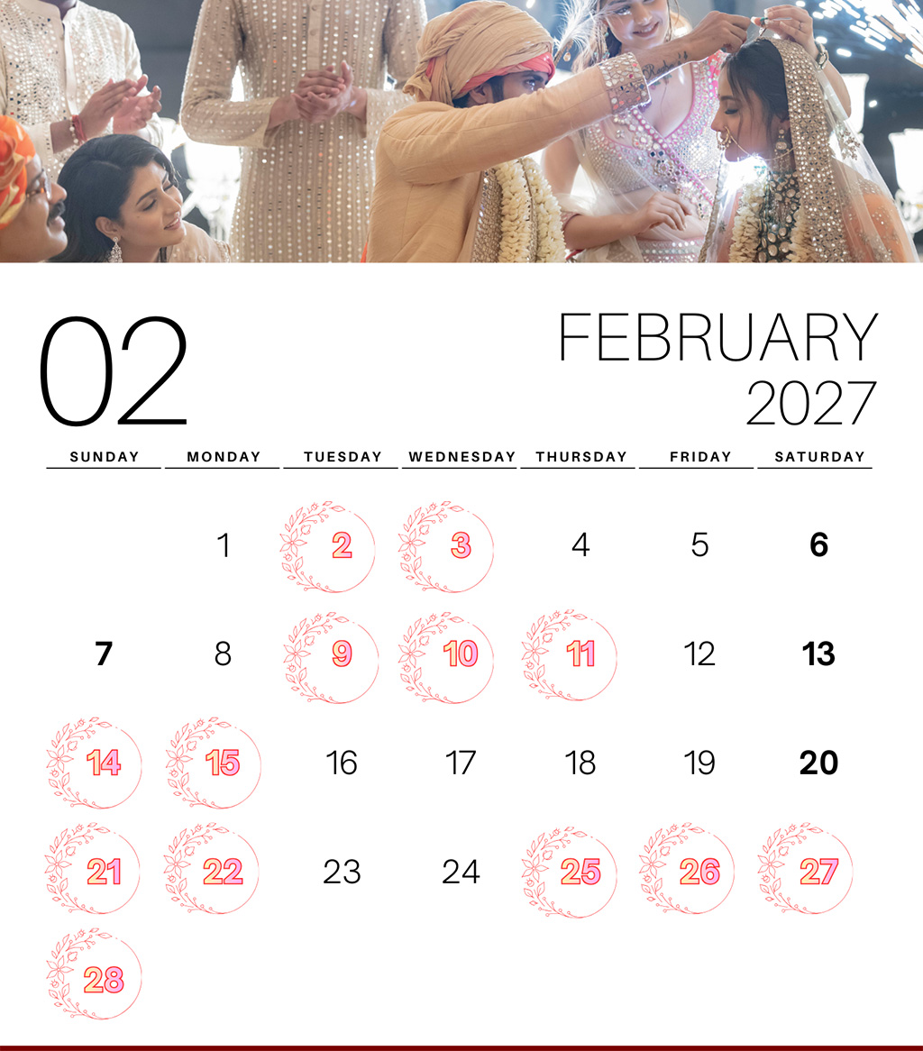  Most FEBRUARY November 2027 Wedding Dates 