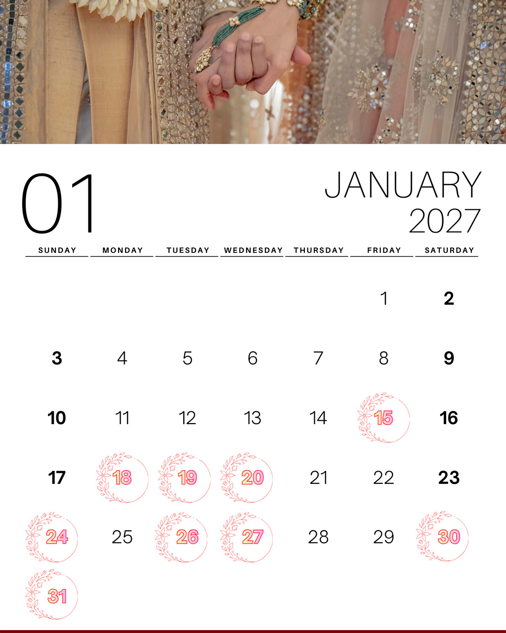  Most Auspicious JANUARY 2027 Wedding Dates 