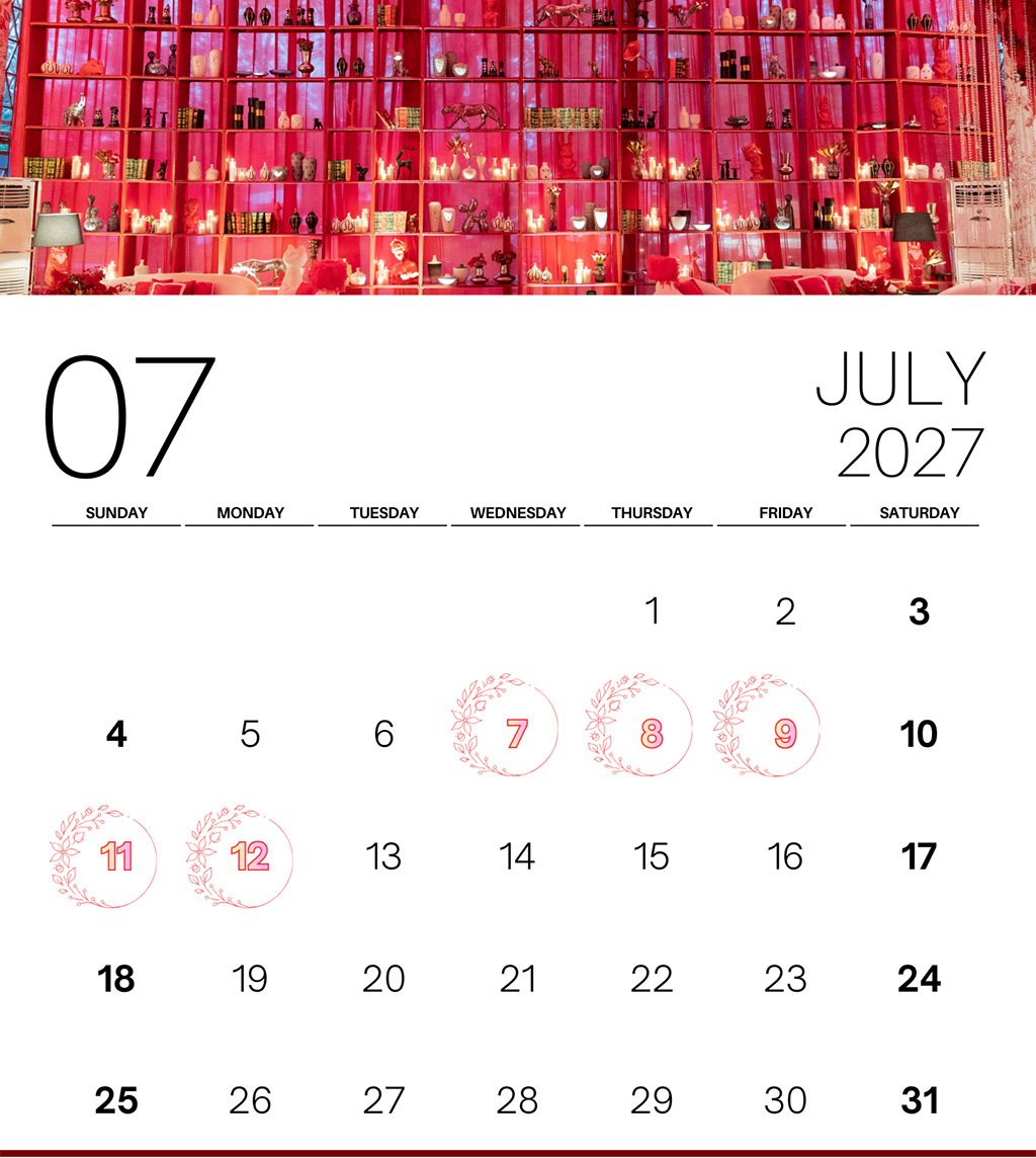  Most Auspicious JULY 2027 Wedding Dates 