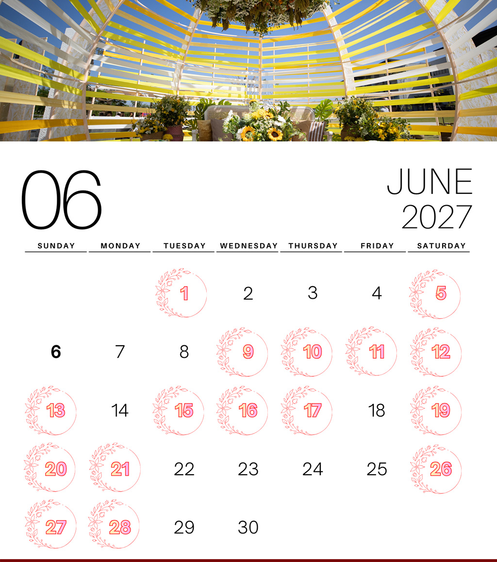  Most Auspicious JUNE 2027 Wedding Dates 