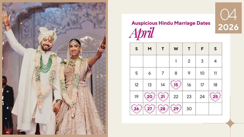 Most Auspicious April 2026 Wedding Dates Most Auspicious April 2026 Wedding Dates